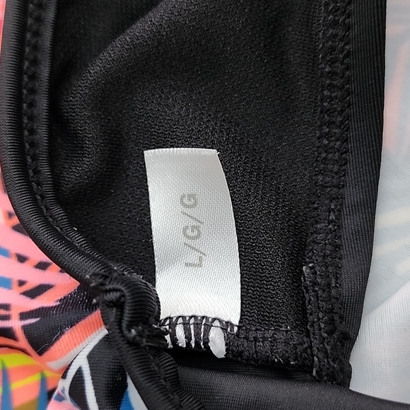 Ripzone 2 Piece Girls Tropical Leaf Pink Yellow Blue Print Bikini Set Size Large - Picture 4 of 12